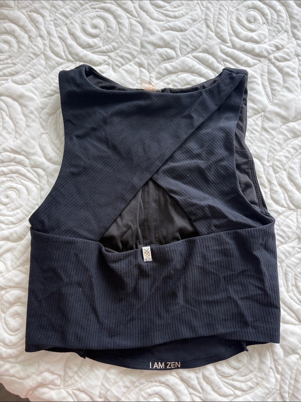 RHONE Black Ribbed Cropped Tank - Picture 2 of 3